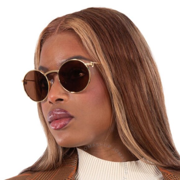 NEW CARTIER CT0274S 002 WOMEN GOLD ROUND SUNGLASSES - Picture 3 of 10